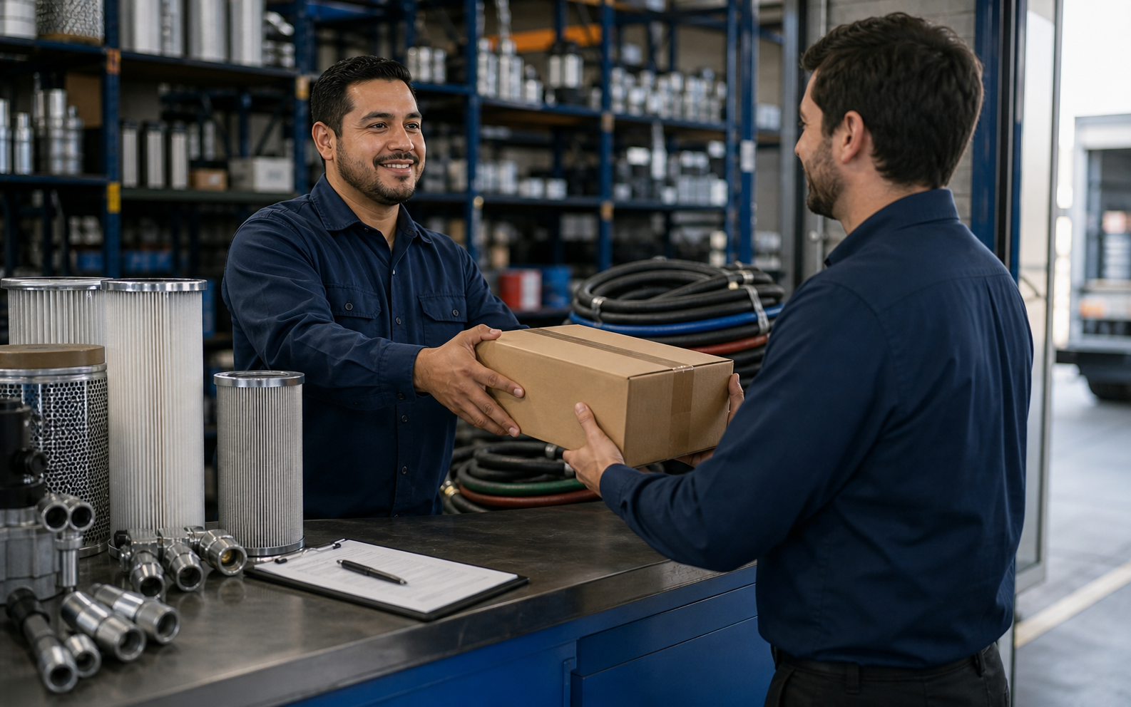 Entrega de componentes industriales y seguimiento postventa